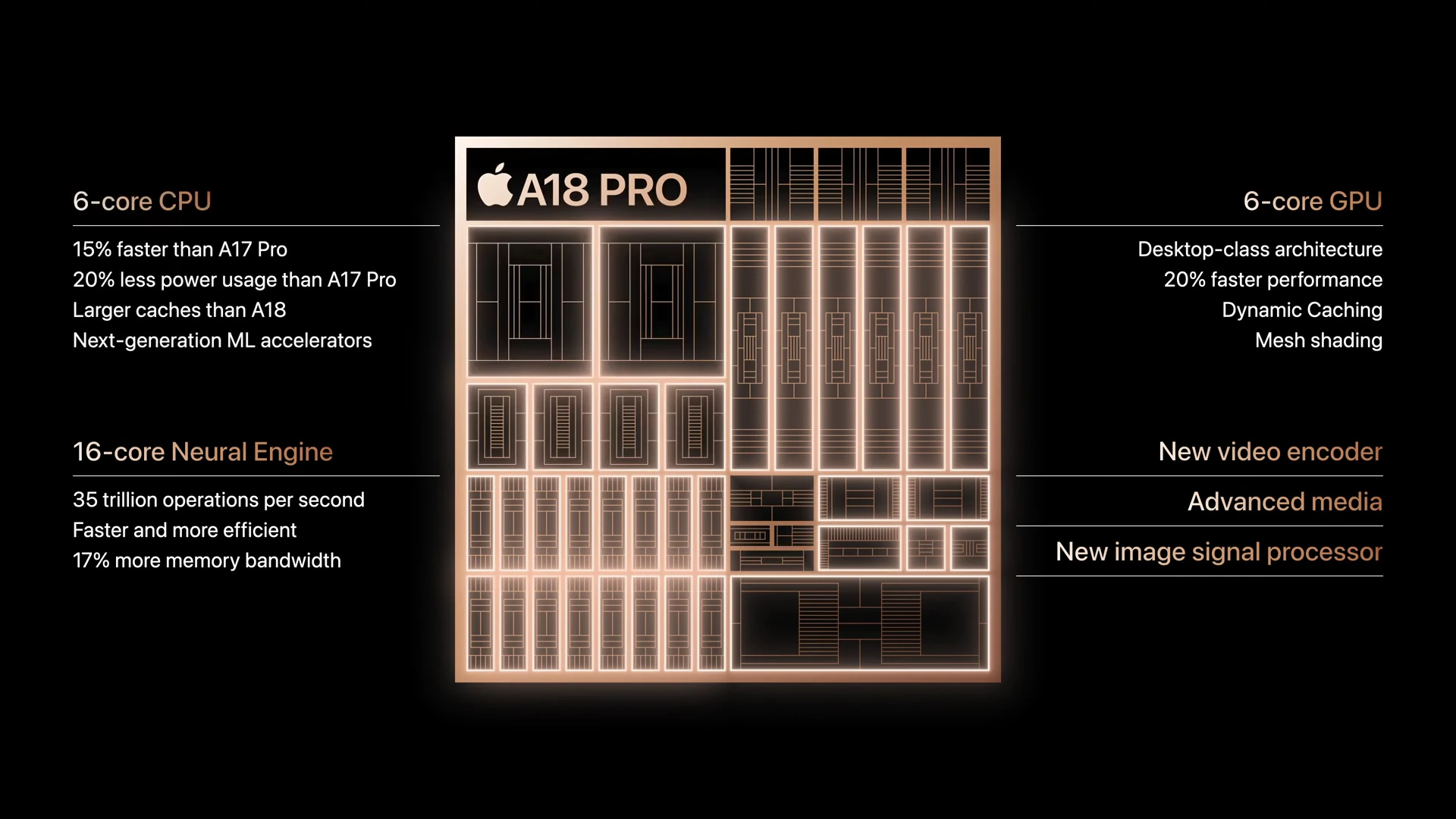 Apple A18 Pro chip diagram