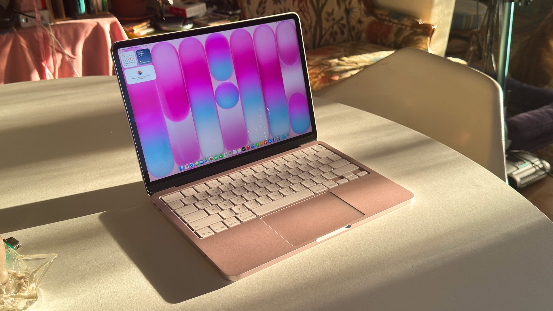 MacBook Neo laptop showing its sleek aluminum design and display