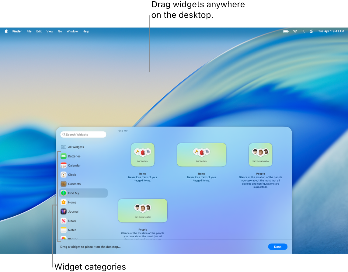 MacBook Neo screen showing various apps and widgets