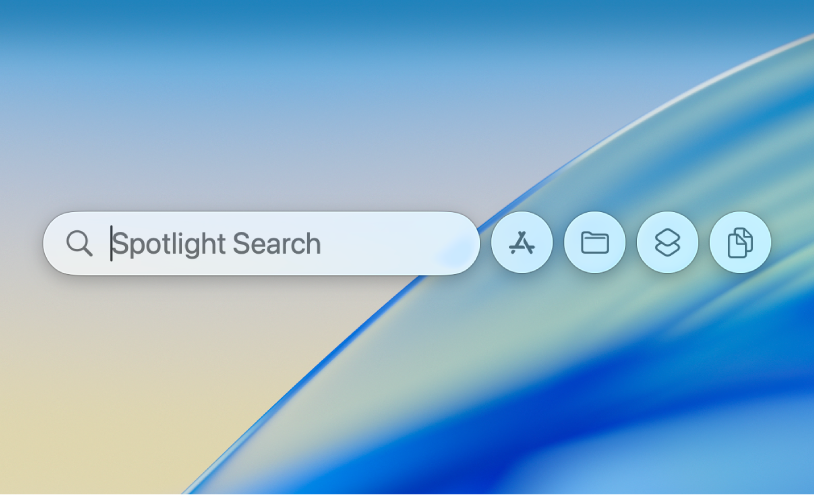 Spotlight in use, showing search results