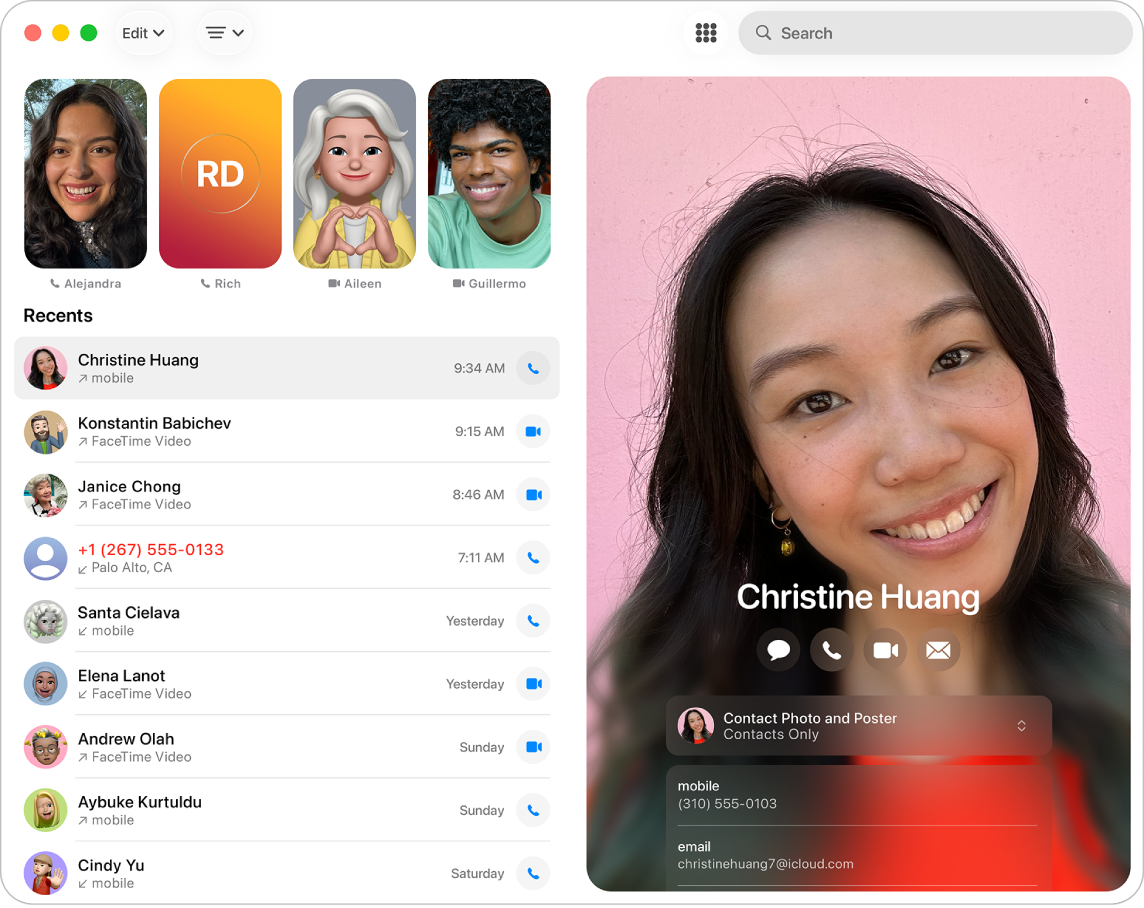 Phone app on MacBook Neo showing recent calls