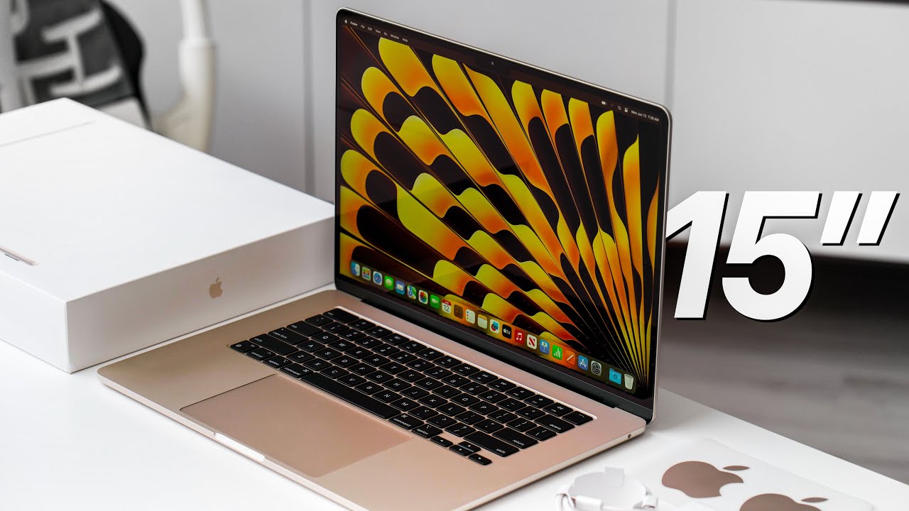 Starlight Champagne MacBook Air open on desk