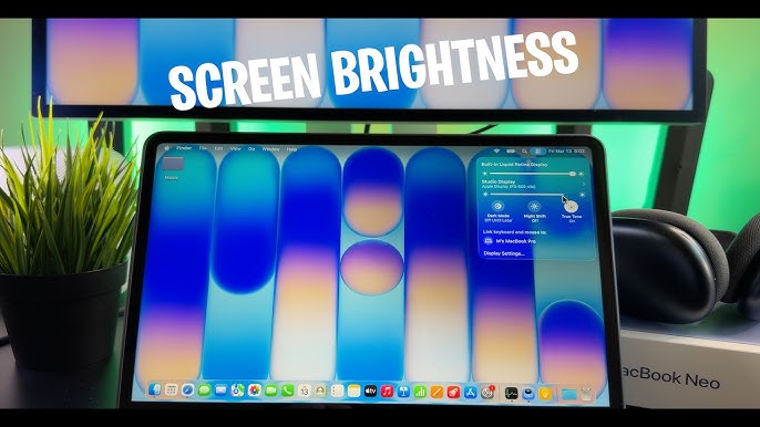 MacBook Neo screen brightness demonstration